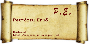 Petróczy Ernő névjegykártya